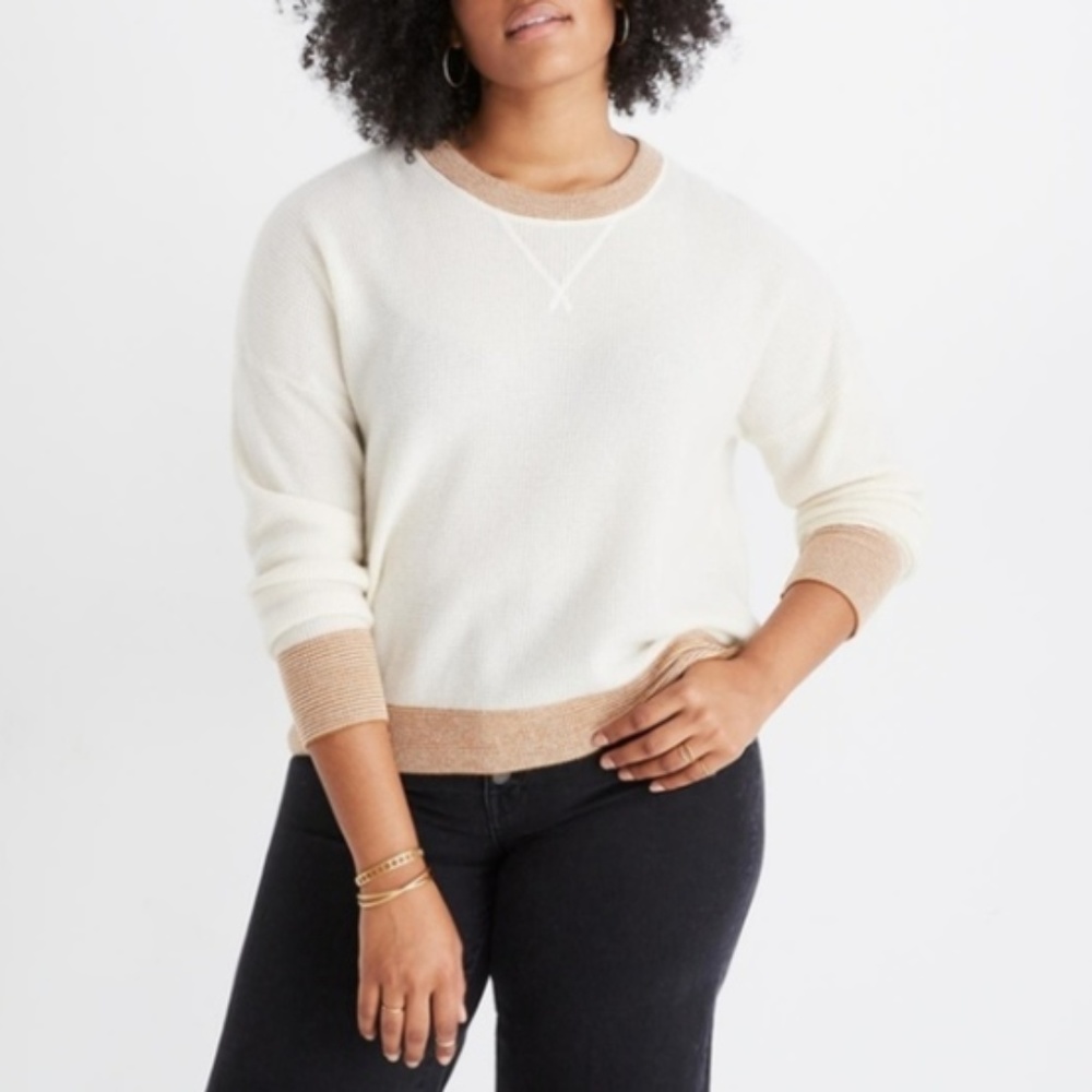 Madewell 100% Cashmere Tipped Sweater